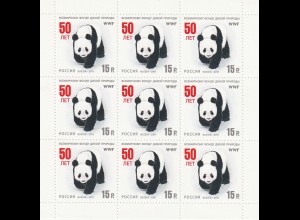 Russland: Pandabär (WWF), Kleinbogen, ** (MNH)